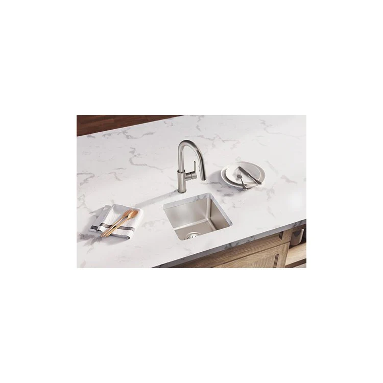 Kitchen Sink Lustertone Iconix 14.5 x 14.5 Inch Single Bowl Luminous Satin Undermount - Frankwebs