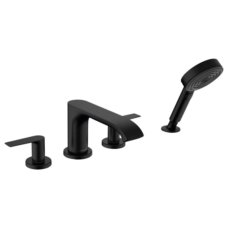 Roman Tub Trim Vivenis 2 Lever Brushed Nickel 4 Hole PowderRain 1.75 Gallons per Minute - Frankwebs