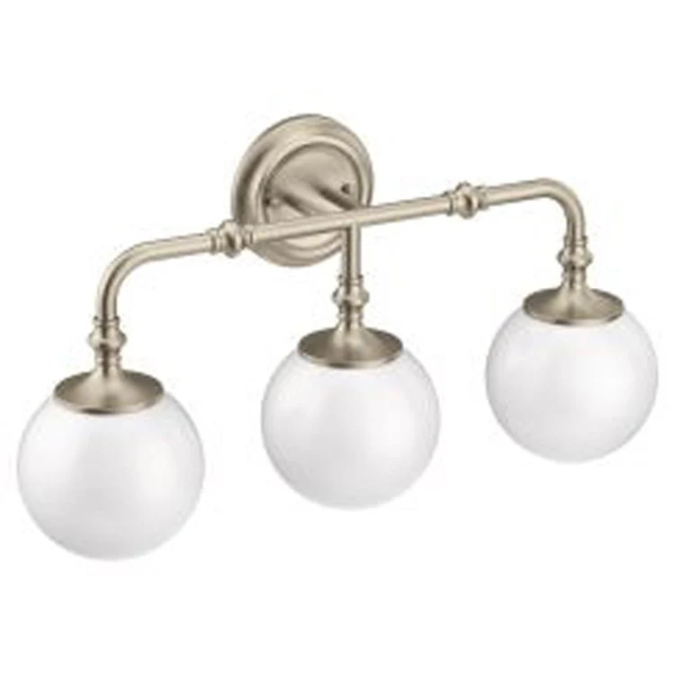 Bath Light Colinet Vanity 3 Lamp Brushed Nickel Glass or Shade Frosted - Frankwebs