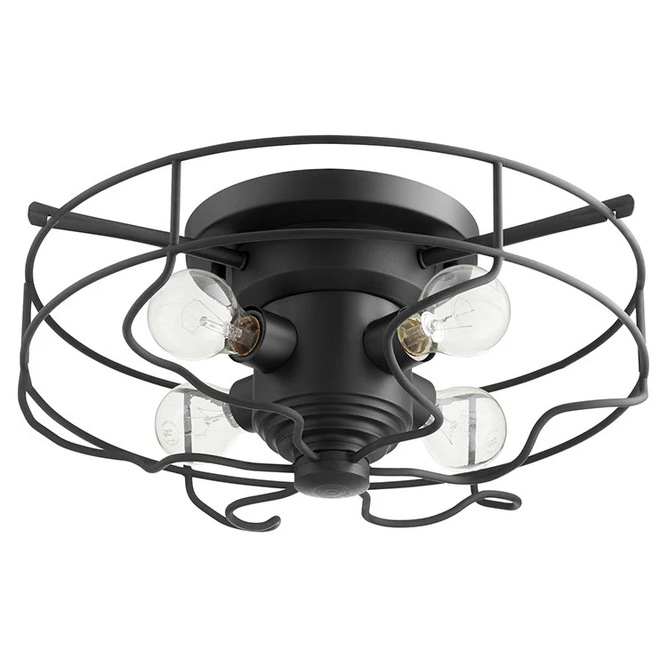 Four-Light Semi-Flush Mount Ceiling Fixture with Metal Cage - Frankwebs
