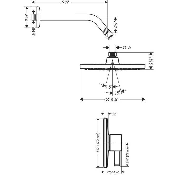 Vernis Blend Pressure Balance Shower Set with 1.75 GPM Shower Head and Rough-In Valve - Frankwebs