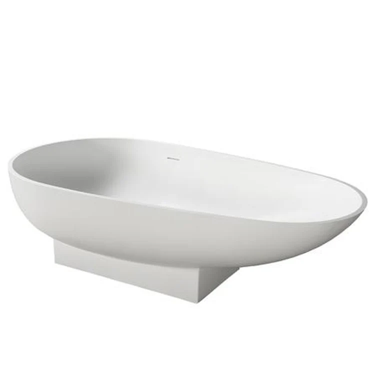 Freestanding Tub Carlyle 70 Inch Matte White Oval Resin No Faucet Holes - Frankwebs