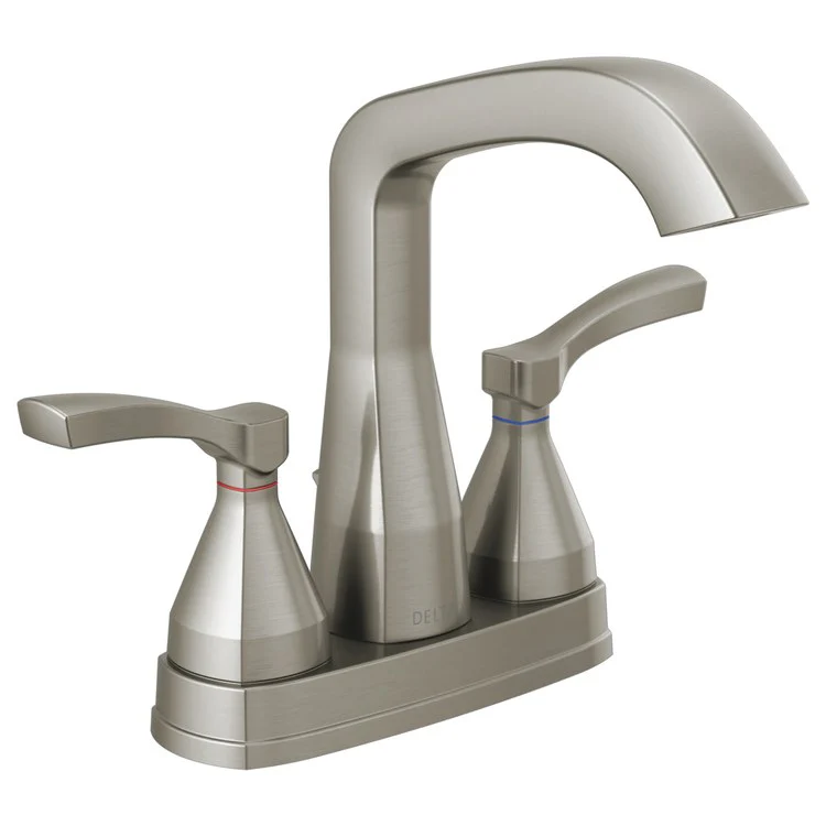 Lavatory Faucet Stryke Centerset 4 Inch Spread 2 Lever ADA WaterSense Lumicoat Stainless 1.2 Gallons per Minute Metal Pop-Up 3 Hole Diamond Seal Technology - Frankwebs