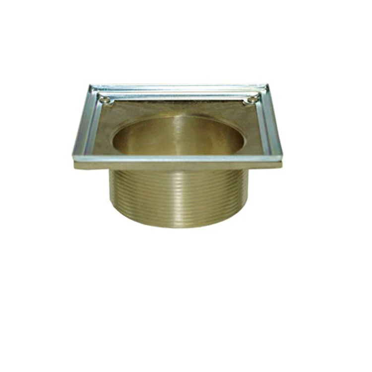 Drain Body 6 x 6 Inch Square Shower Throat Brass/Stainless Steel for 4 Inch IPS Drain Bodies - Frankwebs
