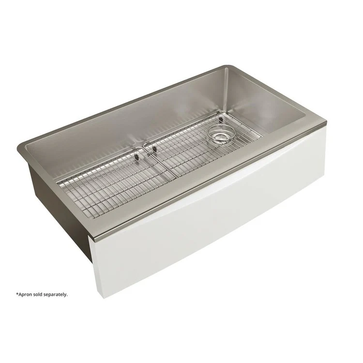 Kitchen Sink Crosstown 36 x 20.25 Inch Single Bowl with Basin Rack Polished Satin Farmhouse - Frankwebs