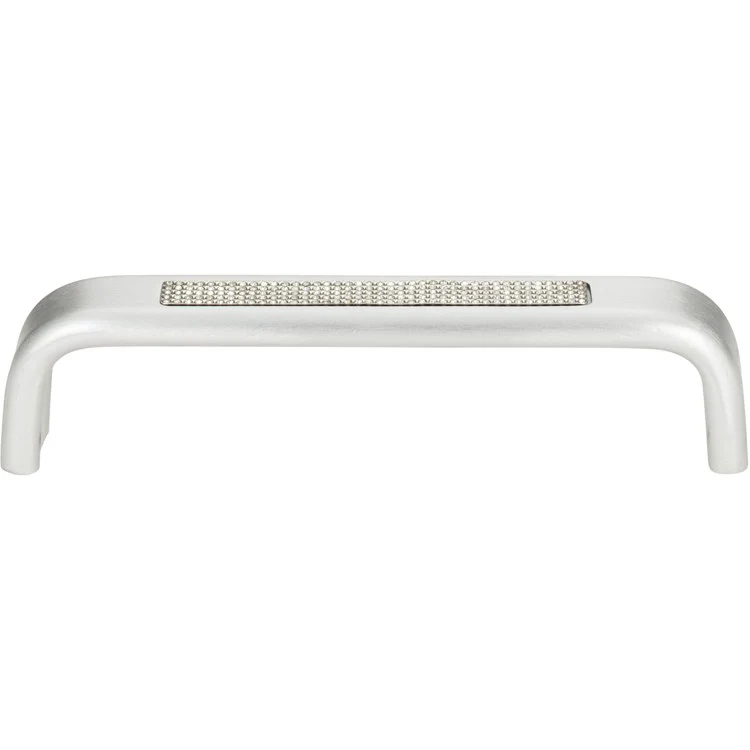 Drawer Pull Atlas Crystal Inset Arch Matte Chrome Aluminum & Crystal 5-1/16 Inch - Frankwebs