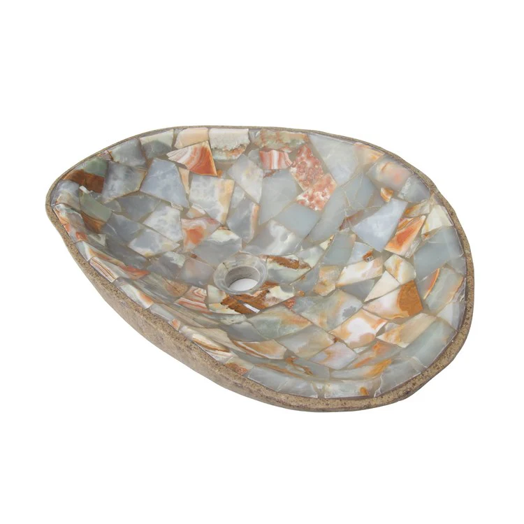 Vessel Nevis with Mosaic Yellow/White Onyx 12 to 18 Inch - Frankwebs