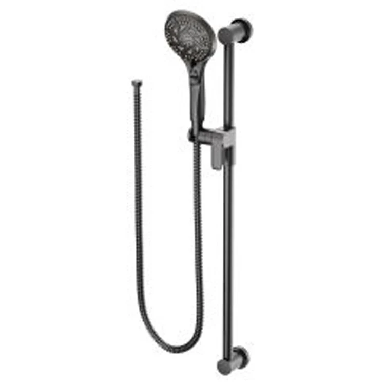 Handshower Set Matte Black 5 Function 1.75 Gallons per Minute 30IN Slide Bar - Frankwebs
