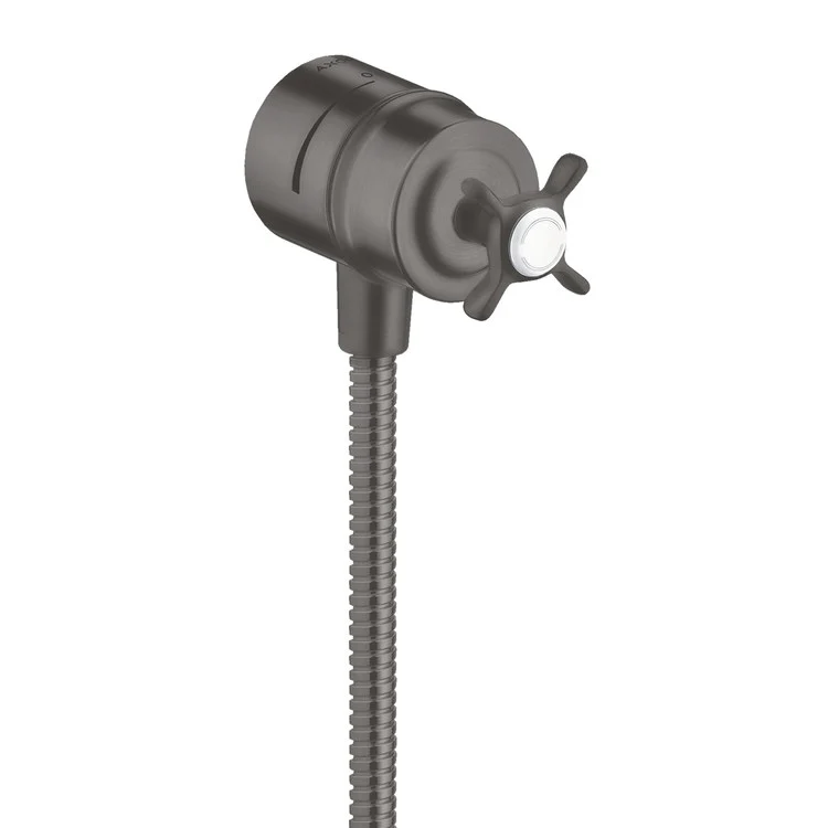 Wall Outlet Montreux with Check Valves & Volume Control Brushed Black Chrome Cross - Frankwebs