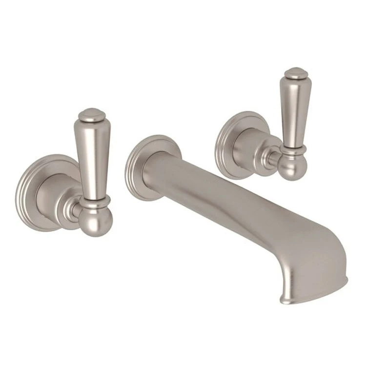 Tub Filler Edwardian Wall Mount 2 Metal Lever Polished Nickel - Frankwebs