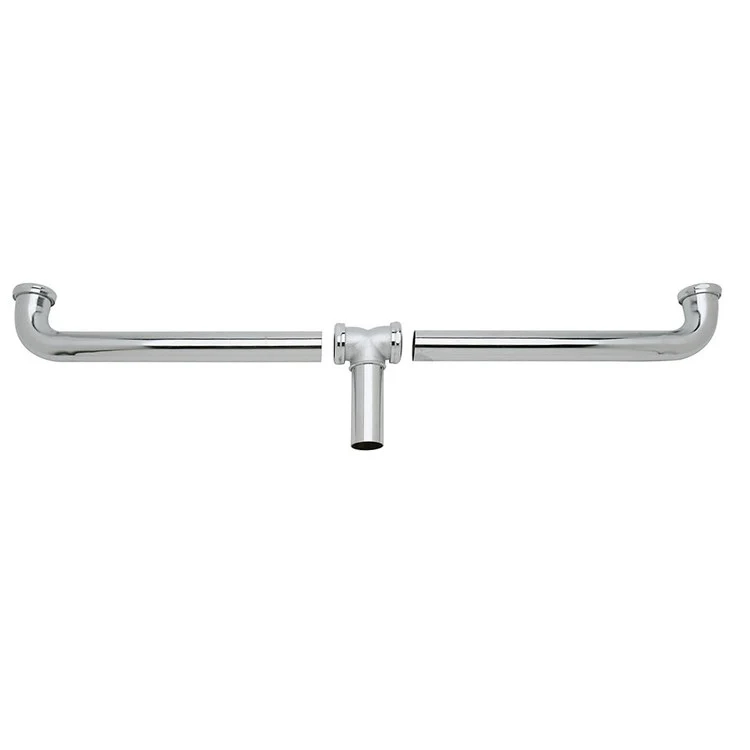 Continuous Waste Connector Center Outlet 31.5 Inch Brass Chrome for Double Bowl Sinks 31-1/2 Inch - Frankwebs