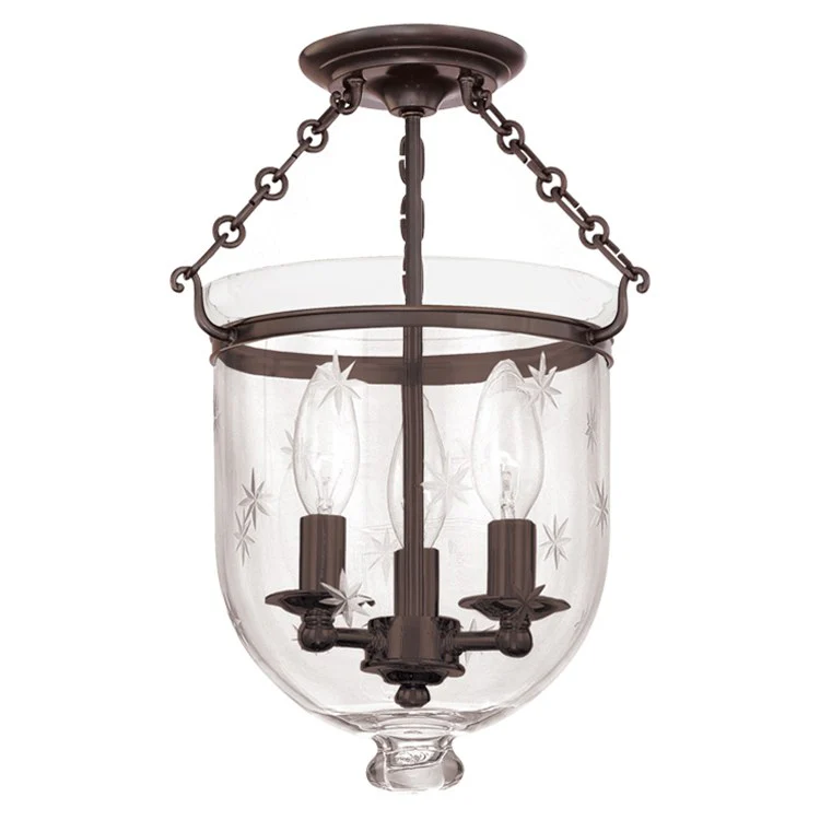 Hampton Three-Light Semi-Flush Mount Ceiling Fixture - Frankwebs