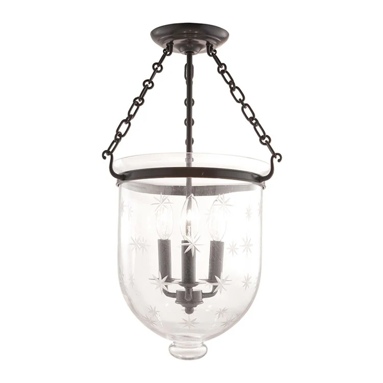 Hampton Three-Light Semi-Flush Mount Ceiling Fixture - Frankwebs