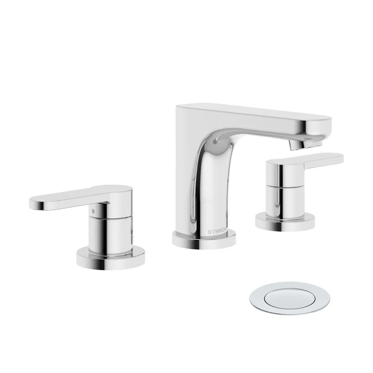 Lavatory Faucet Identity Widespread 8 to 16 Inch Spread 2 Lever ADA WaterSense Polished Chrome 1.0 Gallons per Minute Push Pop 3 Hole - Frankwebs
