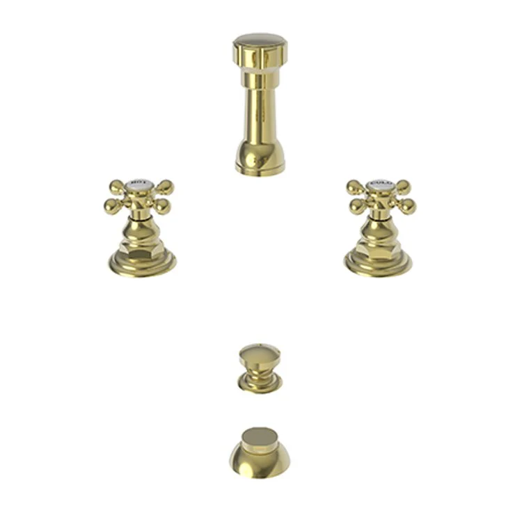 Bidet Faucet Alveston 8 to 16 Inch Spread 2 Cross ADA Satin Brass PVD - Frankwebs