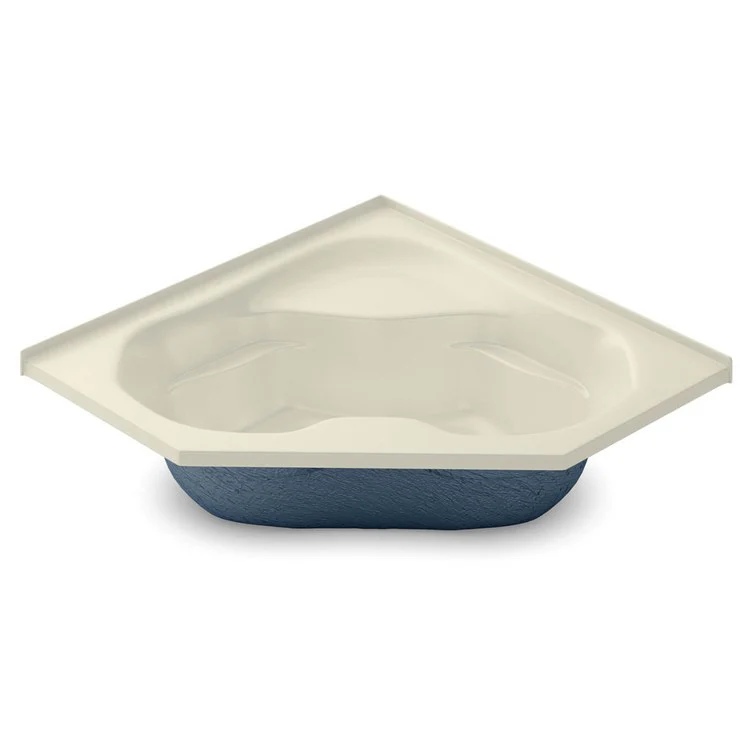 Tub 59 x 59 x 21-1/2 Inch Corner Apronless Bodyfit Self-Rimming with Flange Front Center Drain Outlet Bone AcrylX - Frankwebs