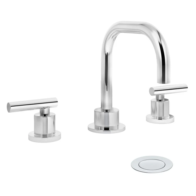 Lavatory Faucet Dia Widespread 8 to 16 Inch Spread 2 Lever ADA Polished Chrome 0.5 Gallons per Minute Metal Push Pop 3 Hole - Frankwebs