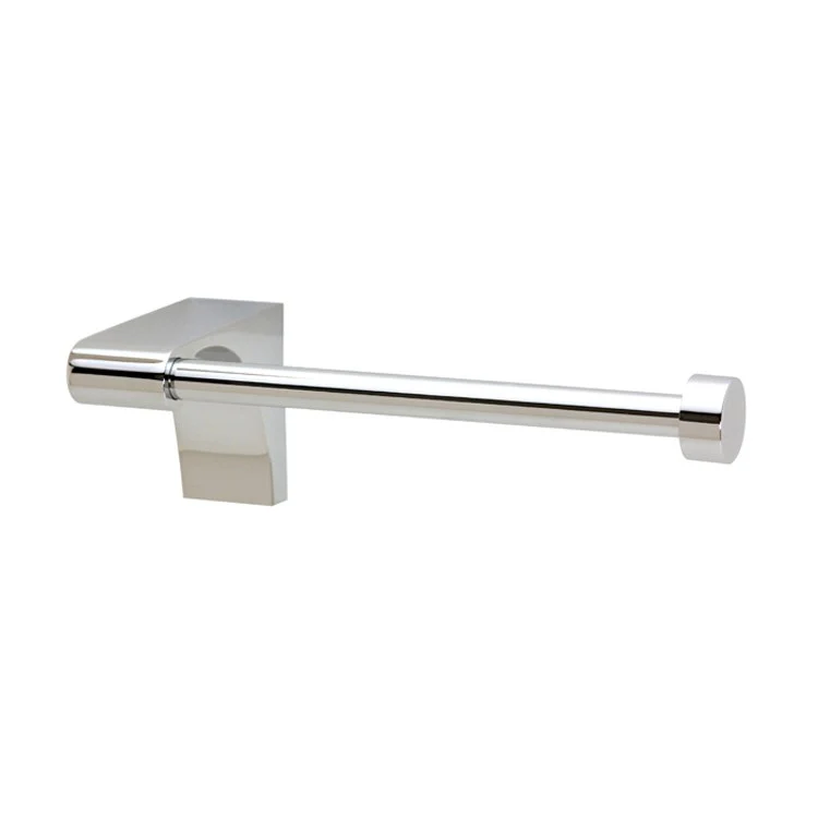Toilet Paper Holder Luna Left Single Post Polished Chrome Brass 4-7/8 Inch 2-3/4 Inch Wall Mount - Frankwebs