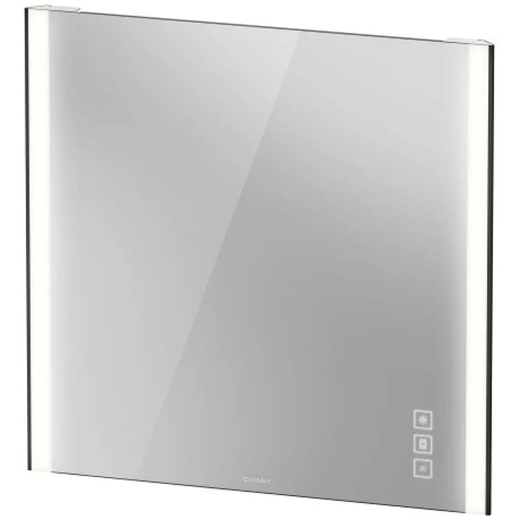 Mirror XViu 31-1/2 x 32-1/4 Inch Black Matte with Lighting Rectangle - Frankwebs