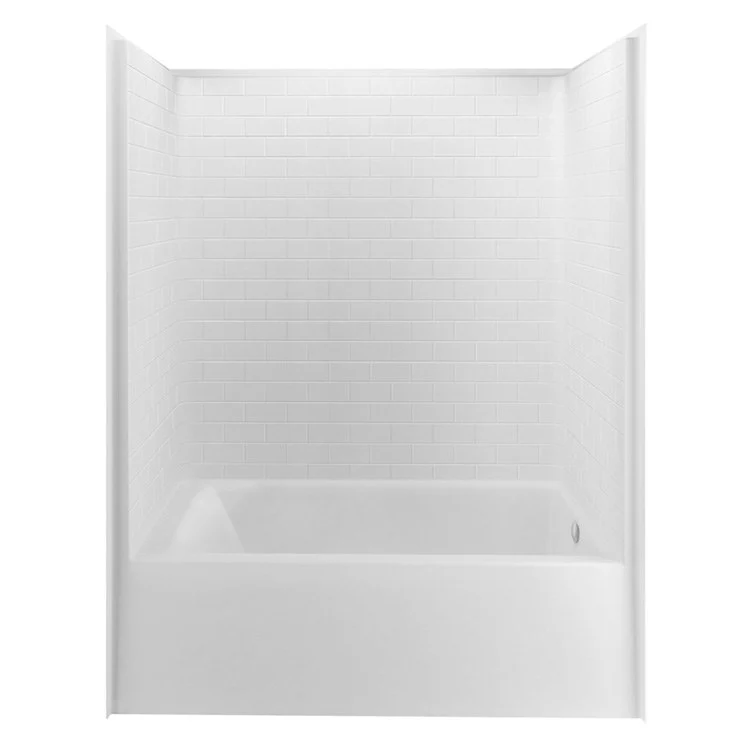 Tub and Shower Module Above Floor Rough Left Drain White 52 Gallons 60 x 32 x 83 Inch - Frankwebs
