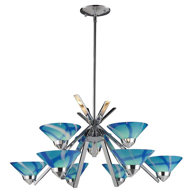 Refraction Nine-Light Two-Tier Chandelier - Frankwebs