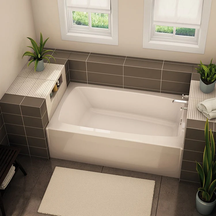Tub 60 x 30-1/2 x 16 Inch Right Drain Outlet White AcrylX Rectangle 38 Gallons - Frankwebs