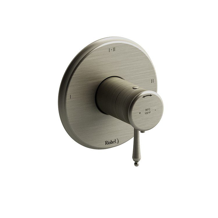 Thermostatic and Pressure Balance Valve Trim Retro 1/2 Inch Round 2-Way 3 Function 1 Lever Brushed Nickel ADA 6.3 Gallons per Minute Brass - Frankwebs