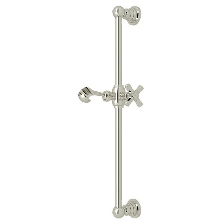 Slide Bar San Giovanni with Cross Handle 22 Inch Polished Nickel Brass Wall Mount - Frankwebs