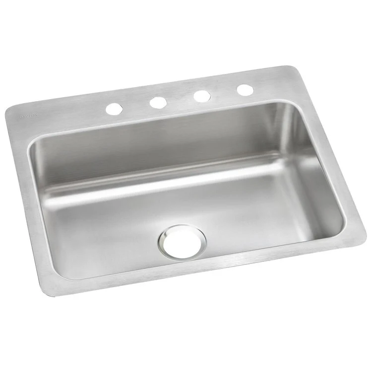 Kitchen Sink Dayton 27 x 22 Inch Single Bowl 4 Hole Elite Satin Top Mount Undermount - Frankwebs