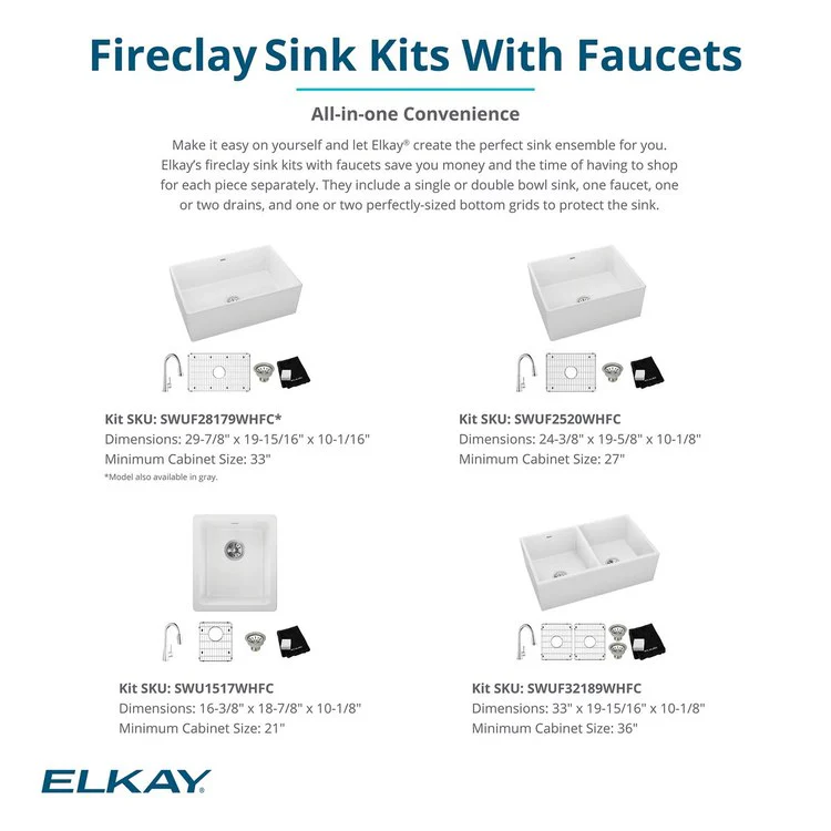 Sink Kit Fireclay Bar Sink Faucet Kit 16.5 x 19 Inch Single Bowl White Faucet Bottom Grid Drain and Cleaning Kit - Frankwebs