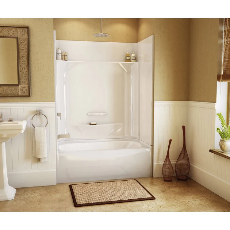 Tub and Shower Module 53-7/8 x 29 x 77-1/2 Inch AcrylX Left Drain White Alcove - Frankwebs