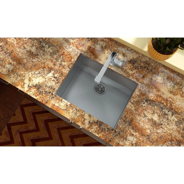 Kitchen Sink Crosstown 23.5 x 18.25 Inch Single Bowl Zero Radius Sink Features Tight Corners Polished Satin Undermount Drain Location Rear Center Includes 1000001403 Template - Frankwebs