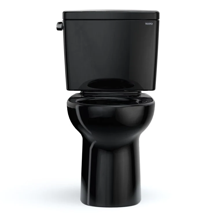 Toilet Drake 2 Pieces Universal Height Ebony Round Front ADA 30-1/8 Inch 1.28 Gallons per Flush Left Hand Chrome Less Seat - Frankwebs