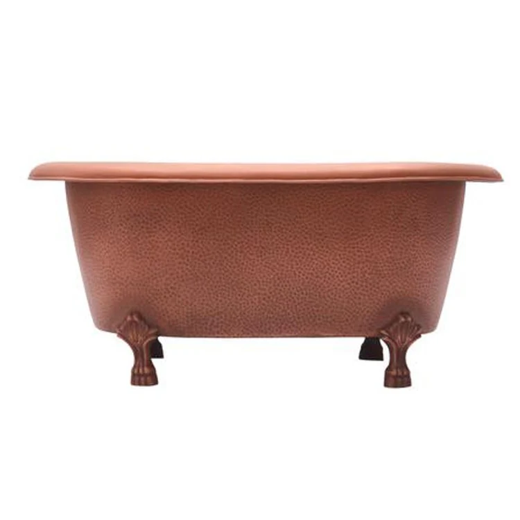 Freestanding Tub Picasso 32 Inch Double Roll Top Oval Antique Copper Ball and Claw Feet No Faucet Holes - Frankwebs