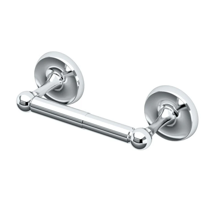 Toilet Paper Holder Designer II Double Post Chrome Metal Wall Mount - Frankwebs