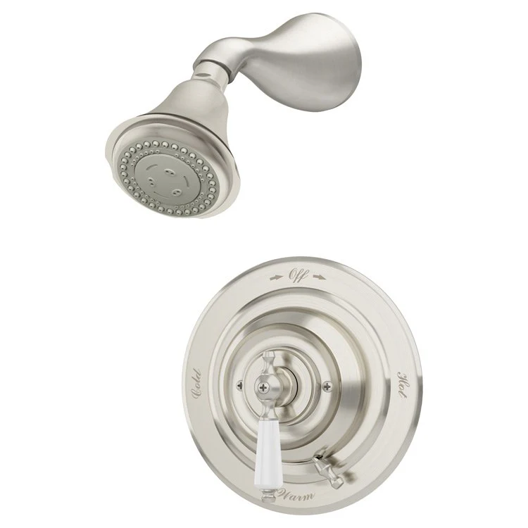 Shower Trim Carrington Round with Integral Volume Control 1 Lever Satin Nickel ADA 1.5 Gallons per Minute 3 Function Round Showerhead - Frankwebs