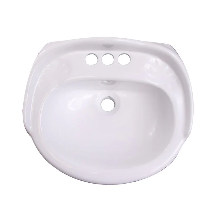 Lavatory Sink Arianne Wall Hung with Overflow 18 Inch 4 Inch Spread White - Frankwebs