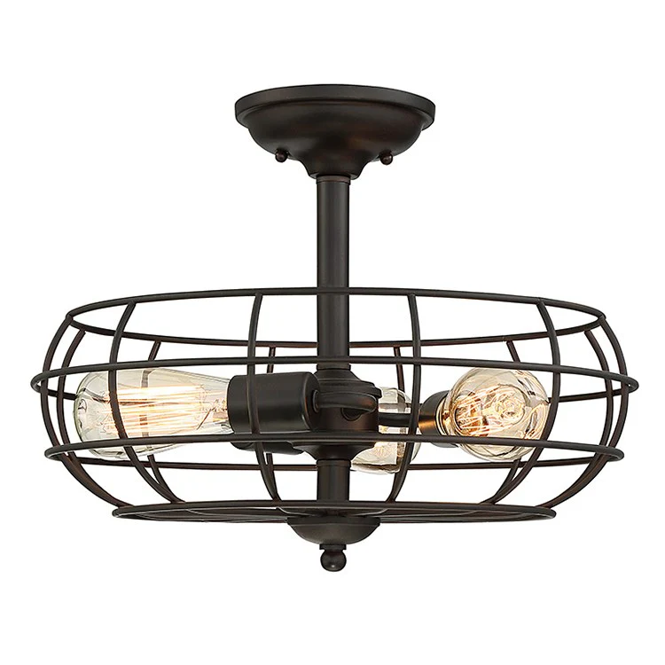Scout Three-Light Semi-Flush Mount Ceiling Fixture - Frankwebs