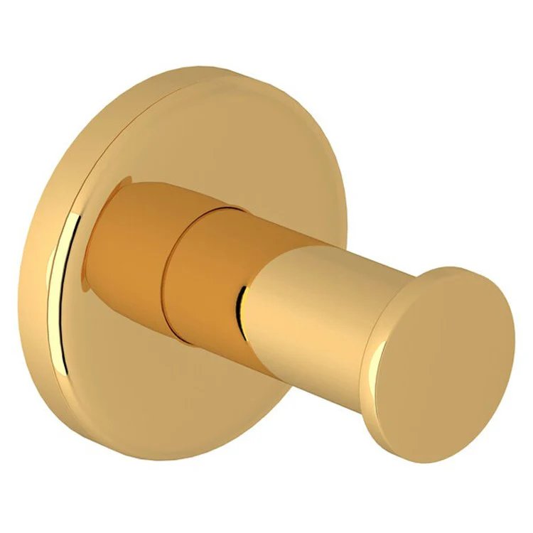 Robe Hook Lombardia Single Unlacquered Brass 2 Inch 1-31/32 Inch Wall Mount - Frankwebs