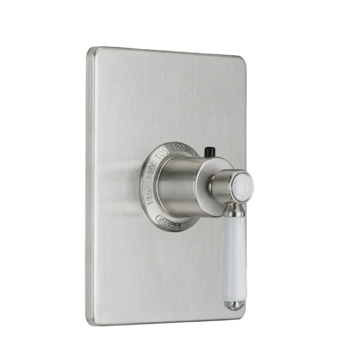 Thermostatic Trim Cardiff Rectangular 3/4 Inch 1 Lever Satin Nickel ADA for Requires Rough Valve TH75-R Handle and Escutcheon Brass - Frankwebs