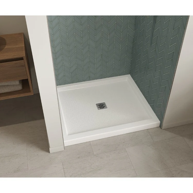 Shower Base B3 Alcove Stabili-T Square Drain White 48 x 32 Inch Acrylic - Frankwebs