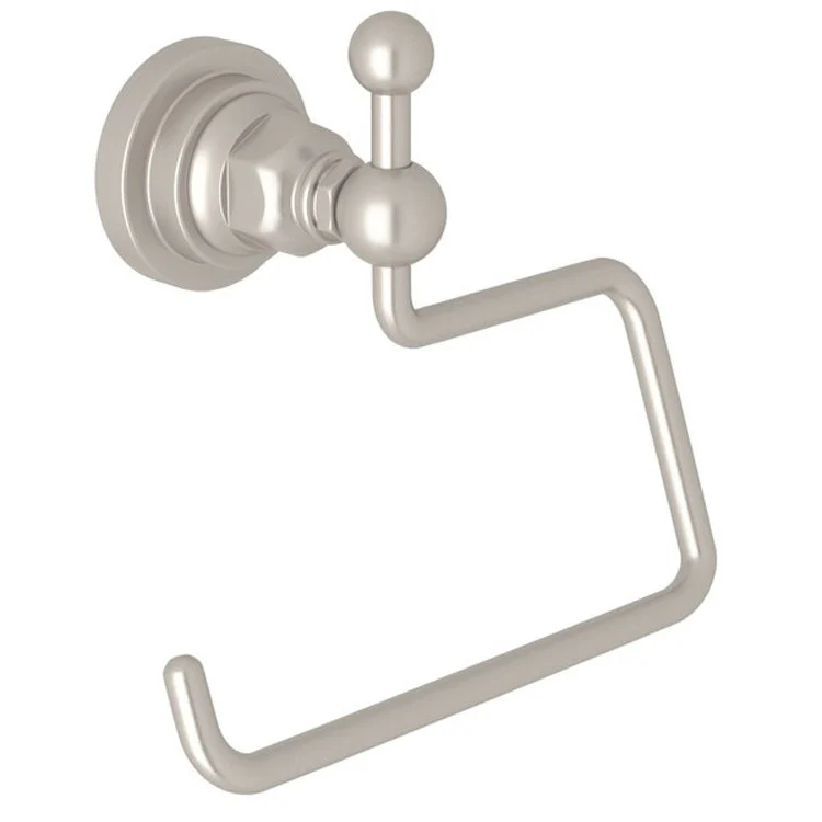 Toilet Paper Holder San Giovanni Open Satin Nickel Brass 3-9/16 Inch Wall Mount - Frankwebs