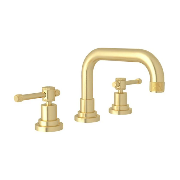 Lavatory Faucet Campo Deck Mount Widespread 2 Metal Lever Satin Unlacquered Brass 1.2 Gallons per Minute U-Spout 3 Hole 5-29/32 Inch - Frankwebs