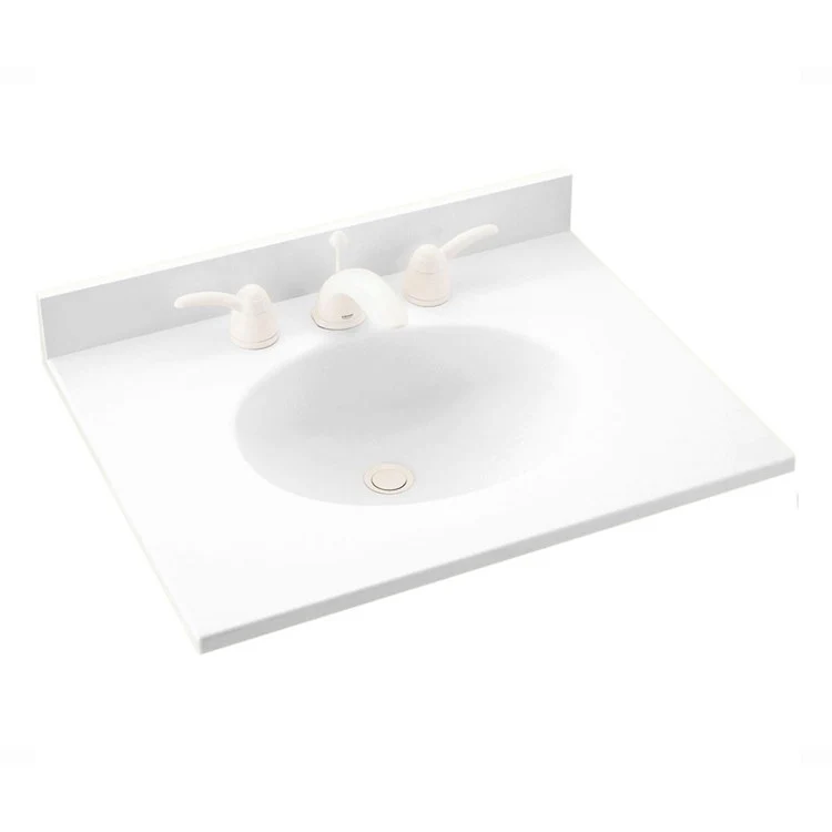 Vanity Top Ellipse 25 x 19 Inch ADA Ice Swanstone 3 Hole - Frankwebs