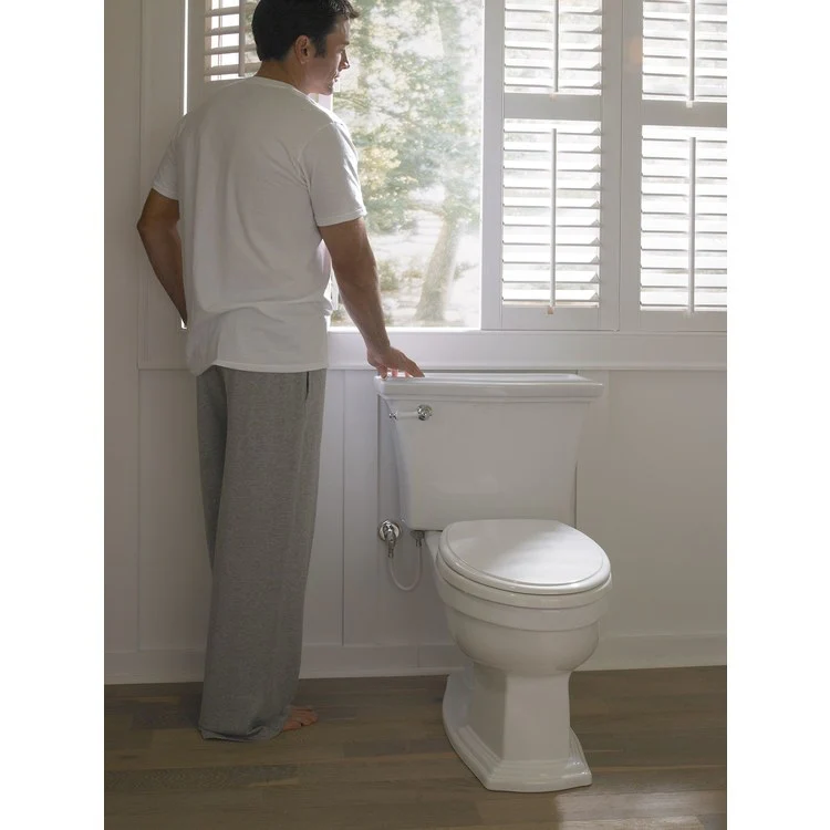 Toilet Eco Clayton 2 Pieces Close Coupled Universal Height Cotton Elongated ADA 31-5/8 Inch 1.28 Gallons per Flush Left Hand Chrome Less Seat - Frankwebs