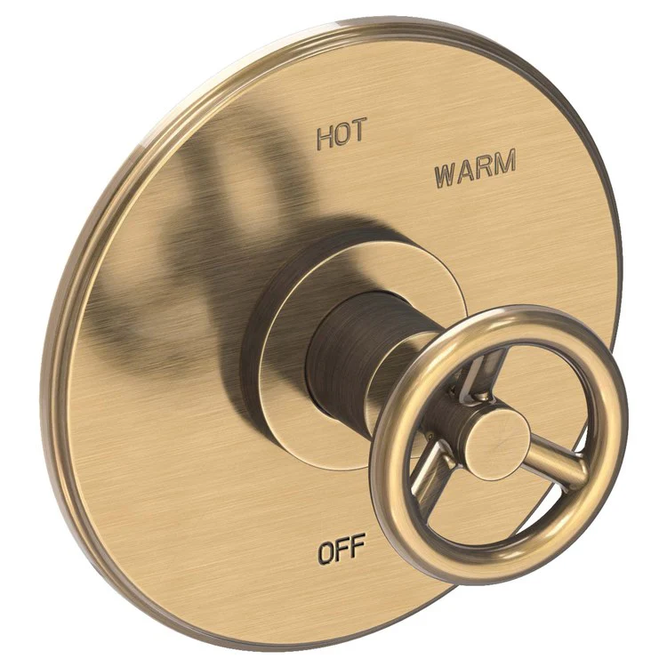 Pressure Balance Valve Trim Slater Round 1 Wheel Antique Brass Depth 3-3/7 Inch - Frankwebs
