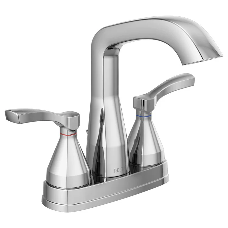 Lavatory Faucet Stryke Centerset 4 Inch Spread 2 Lever ADA WaterSense Lumicoat Chrome 1.2 Gallons per Minute Metal Pop-Up 3 Hole Diamond Seal Technology - Frankwebs