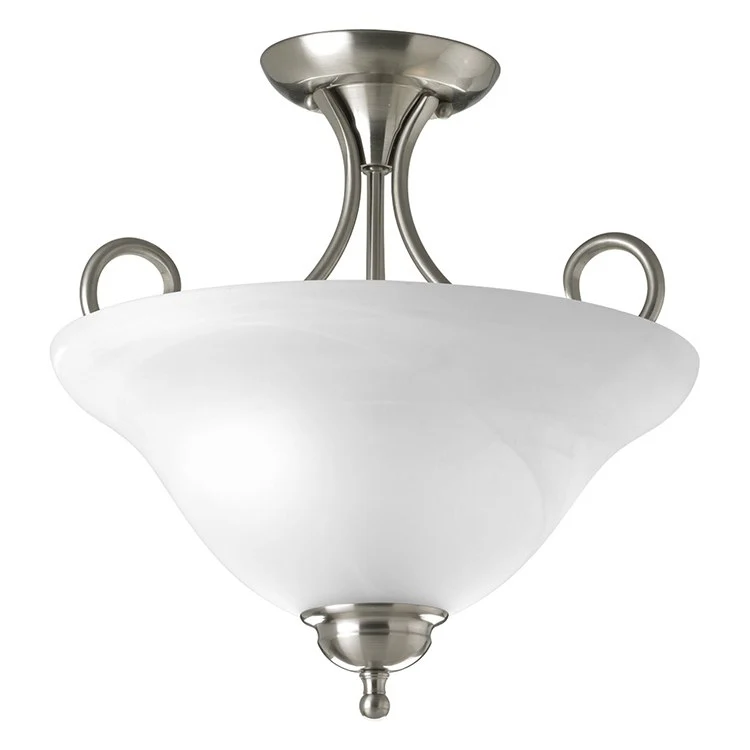 Melon Alabaster Glass Two-Light Semi-Flush Mount Ceiling Light - Frankwebs