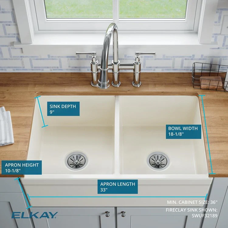 Kitchen Sink Fireclay 33 x 20 Inch Double Bowl Equal Kit Apron Front White Farmhouse Drain Location Center - Frankwebs