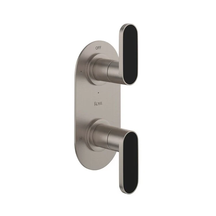 Thermostatic Trim Miscelo 1/2 Inch with Diverter Nero Accent 2 Lever Matte Black 6.7 Gallons per Minute Brass - Frankwebs
